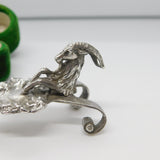 Victorian Sterling Silver Goat & Country Scene Tea Caddy Spoon 1901 Antique