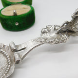 Victorian Sterling Silver Goat & Country Scene Tea Caddy Spoon 1901 Antique