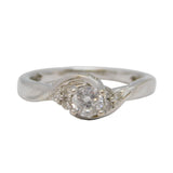 18ct White Gold 0.3ct Brilliant Cut Diamond Engagement Ring Contemporary