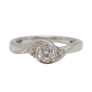 18ct White Gold 0.3ct Brilliant Cut Diamond Engagement Ring Contemporary