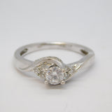 18ct White Gold 0.3ct Brilliant Cut Diamond Engagement Ring Contemporary