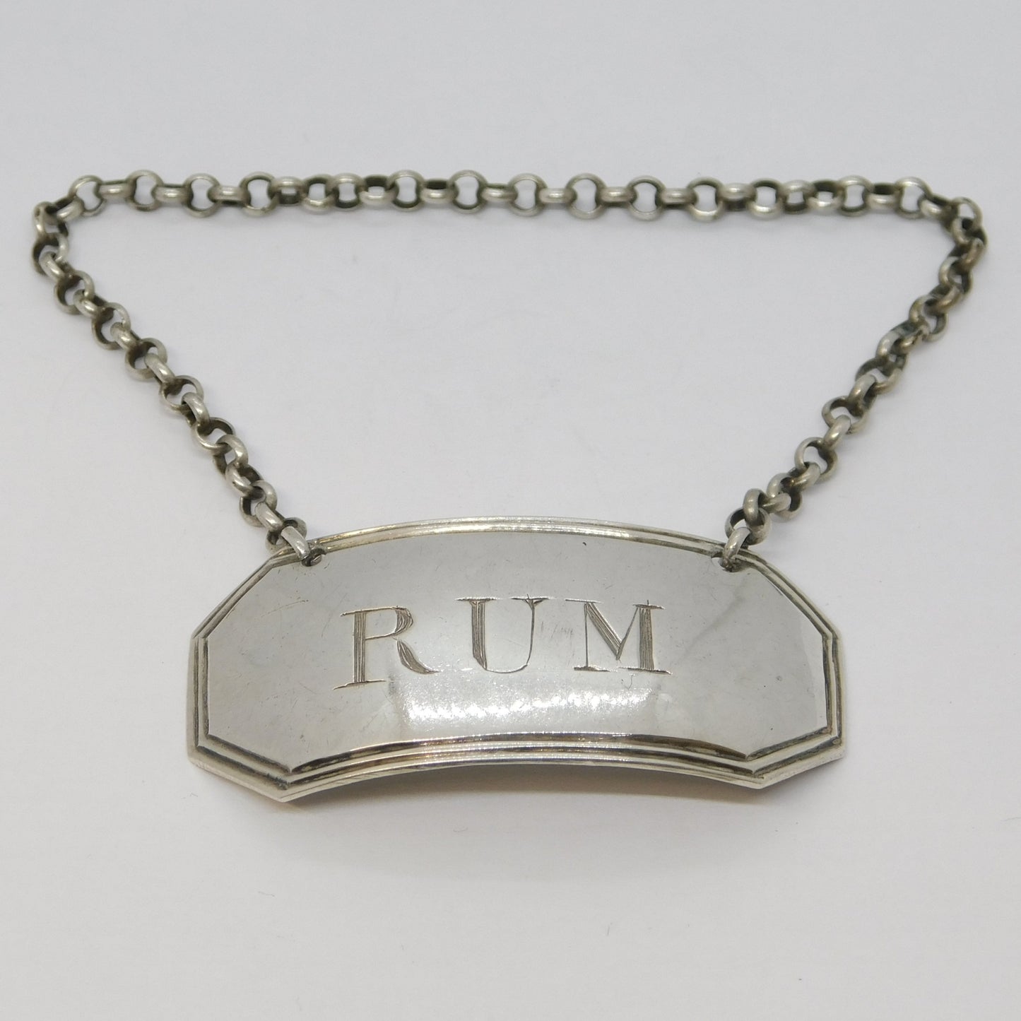 George III Sterling Silver Rum Decanter Label Antique c1780 Robert Hennell I