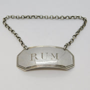 George III Sterling Silver Rum Decanter Label Antique c1780 Robert Hennell I