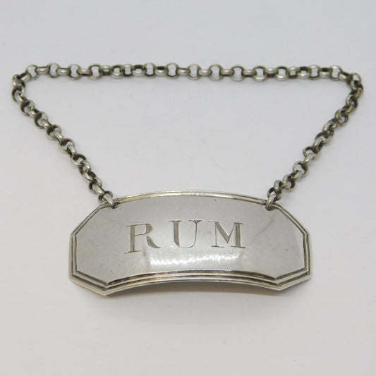 George III Sterling Silver Rum Decanter Label Antique c1780 Robert Hennell I