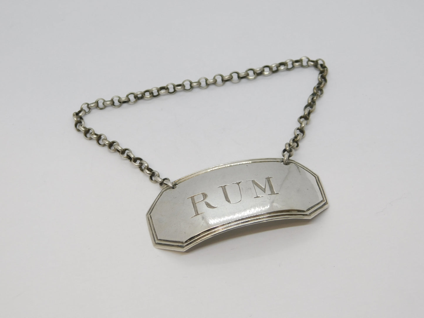 George III Sterling Silver Rum Decanter Label Antique c1780 Robert Hennell I