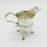 Irish George II Sterling Silver Paw Foot Cream Jug Antique c1750 Dublin