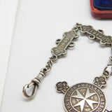 Sterling Silver St. John's Ambulance 'Joseph Jackson' Watch Chain Antique 1909-1917 Fobs & Dates