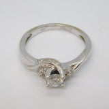 18ct White Gold 0.3ct Brilliant Cut Diamond Engagement Ring Contemporary