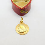 18ct Yellow Gold Religious Madonna Mary Charm or Pendant Vintage c1960