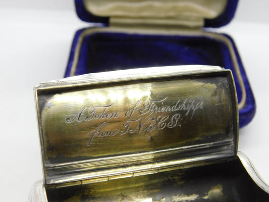 Georgian Sterling Silver Snuff Box 'A Token of Friendship' 1812 Birmingham John Munslow