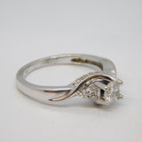 18ct White Gold 0.3ct Brilliant Cut Diamond Engagement Ring Contemporary
