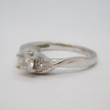 18ct White Gold 0.3ct Brilliant Cut Diamond Engagement Ring Contemporary
