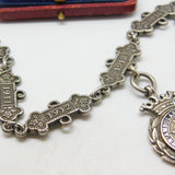 Sterling Silver St. John's Ambulance 'Joseph Jackson' Watch Chain Antique 1909-1917 Fobs & Dates