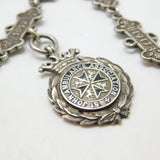 Sterling Silver St. John's Ambulance 'Joseph Jackson' Watch Chain Antique 1909-1917 Fobs & Dates