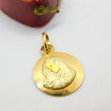 18ct Yellow Gold Religious Madonna Mary Charm or Pendant Vintage c1960