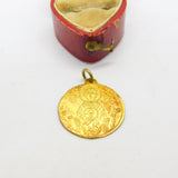 Greek 18ct Yellow Gold Byzantine Style Medallion Coin Pendant 1965 Vintage