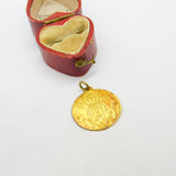 Greek 18ct Yellow Gold Byzantine Style Medallion Coin Pendant 1965 Vintage