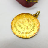 Greek 18ct Yellow Gold Byzantine Style Medallion Coin Pendant 1965 Vintage