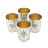 19th Century French .950 Silver Set of Art Nouveau Pattern Shot Cups Antique c1880