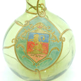 Early 19th Century Austrian Green Glass Painted Armorial Decanter c1820 Antique