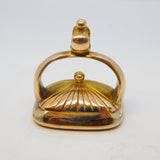 George III 9ct Rose Gold Carnelian Agate Monogram Fob Seal Antique c1780