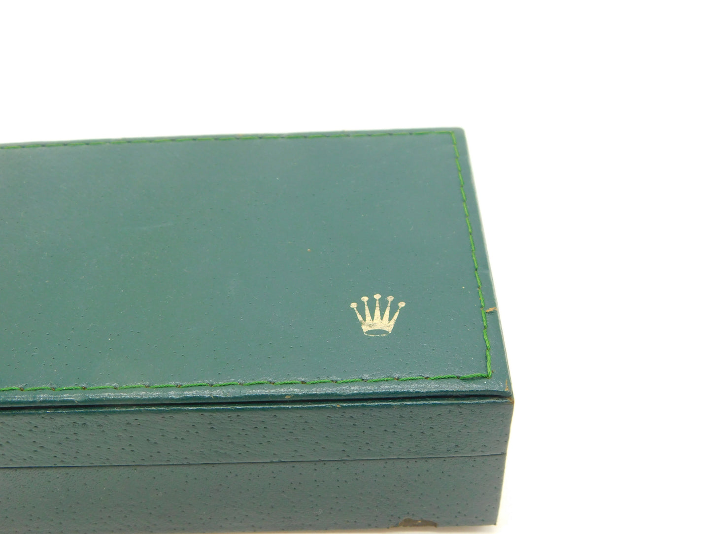 Original Green Large Tooled Leather Rolex Watch Box Vintage c1950s