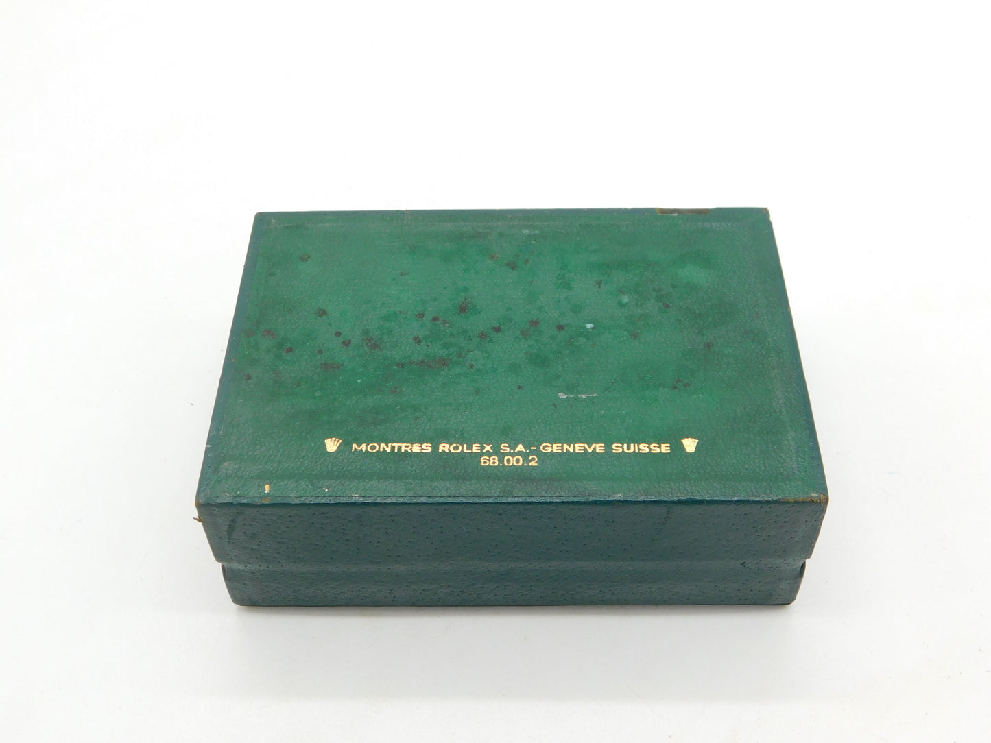 Original Green Large Tooled Leather Rolex Watch Box Vintage c1950s