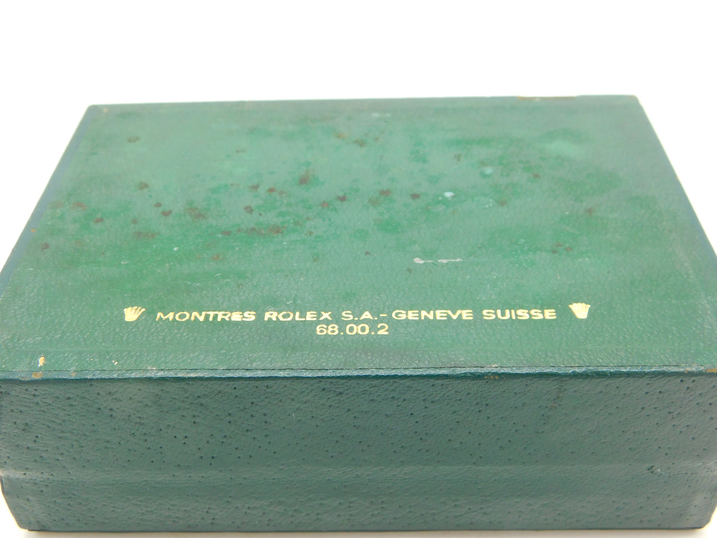 Original Green Large Tooled Leather Rolex Watch Box Vintage c1950s