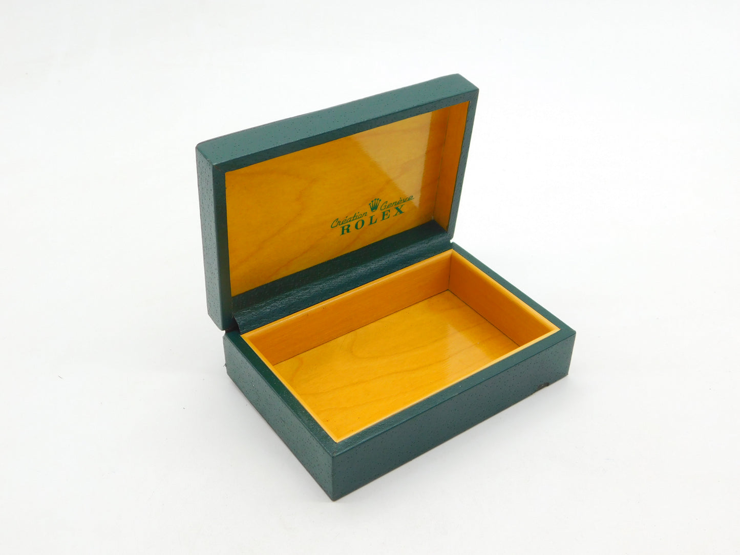 Original Green Large Tooled Leather Rolex Watch Box Vintage c1950s