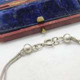 Edwardian Sterling Silver Acorn Forn Charm Bracelet with Sixpence 1902 Antique