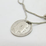 Edwardian Sterling Silver Acorn Forn Charm Bracelet with Sixpence 1902 Antique