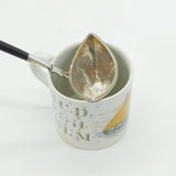 Edwardian Sterling Silver Modernist Wooden Handle Tea Strainer Antique Chester