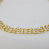 9ct Yellow Gold Woven Pattern Link Bracelet Vintage c1970 18cm Length