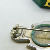Victorian Sterling Silver & Gold Fronted Mourning Sweetheart Brooch Antique 1886