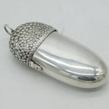 Victorian Sterling Silver Acorn Form Sewing Etui Case Antique 1870 London