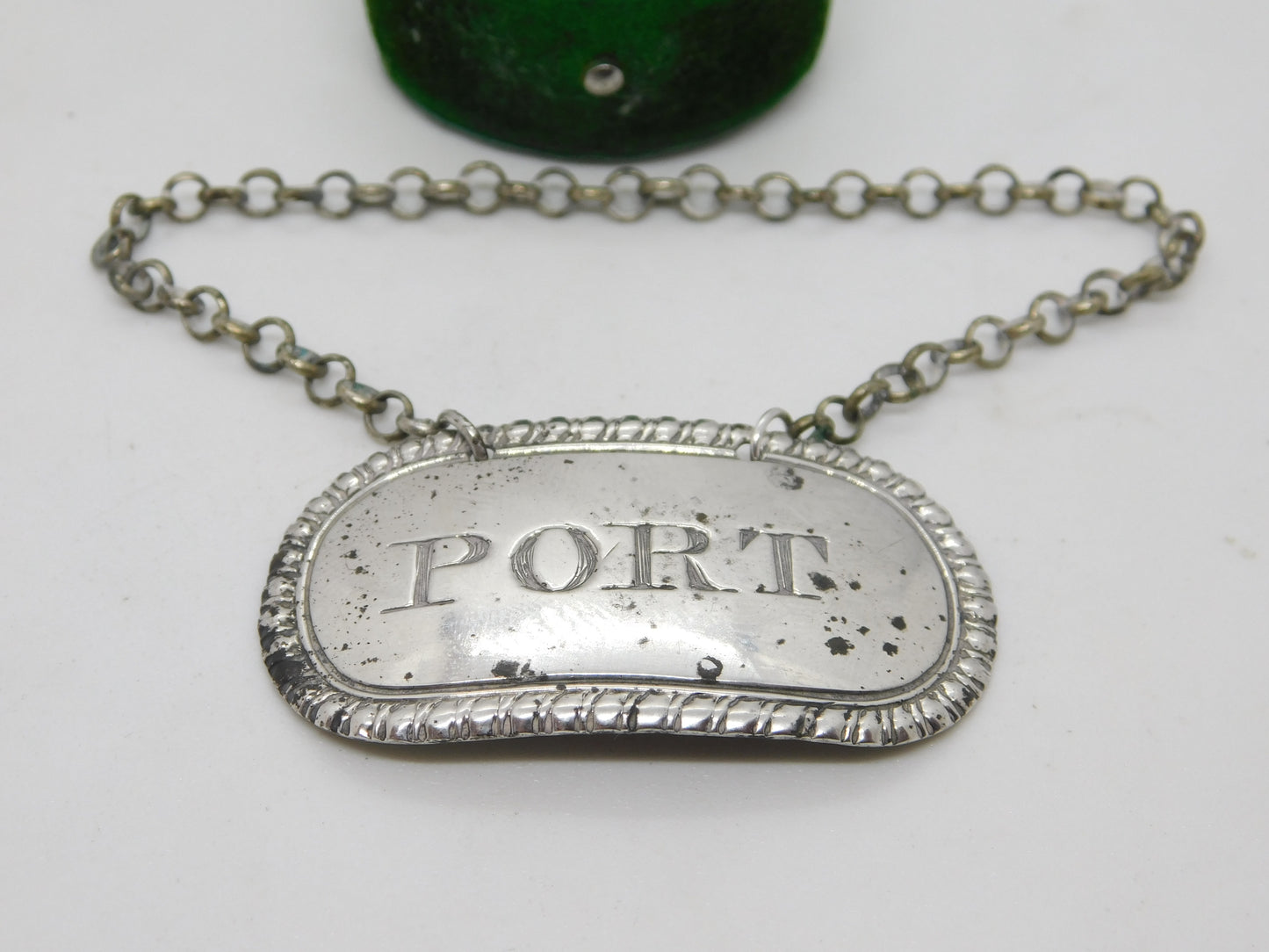 George III Sterling Silver Port Decanter Label Antique 1815 London