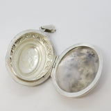 Victorian Style Sterling Silver Floral Sweetheart Locket Pendant Vintage