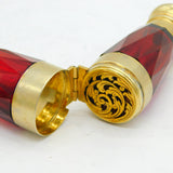 Victorian Sterling Silver Gilt, Cranberry Glass Double-Ended Scent Bottle & Vinaigrette c1860
