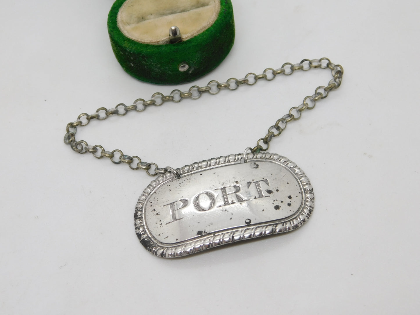 George III Sterling Silver Port Decanter Label Antique 1815 London