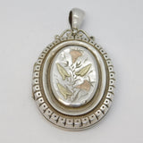 Victorian Sterling Silver & Gold Aesthetic Floral Sweetheart Locket Antique 1880