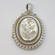 Victorian Sterling Silver & Gold Aesthetic Floral Sweetheart Locket Antique 1880