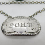 George III Sterling Silver Port Decanter Label Antique 1815 London