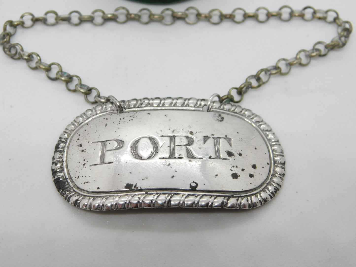 George III Sterling Silver Port Decanter Label Antique 1815 London