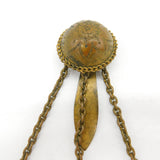 Victorian Base Metal Floral Pattern Multi-Tool Sewing Chatelaine Antique c1860