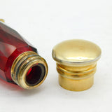 Victorian Sterling Silver Gilt, Cranberry Glass Double-Ended Scent Bottle & Vinaigrette c1860