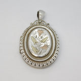 Victorian Sterling Silver & Gold Aesthetic Floral Sweetheart Locket Antique 1880