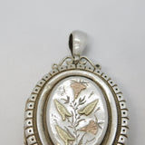 Victorian Sterling Silver & Gold Aesthetic Floral Sweetheart Locket Antique 1880