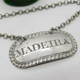 George III Sterling Silver Madeira Decanter Label Antique London 1815