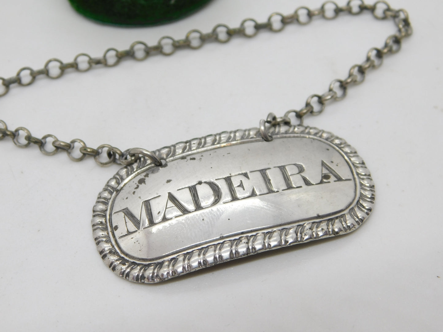 George III Sterling Silver Madeira Decanter Label Antique London 1815