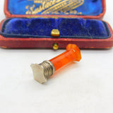 Georgian Small Red Agate & Sterling Silver Intaglio Desk Seal Stamp c1820